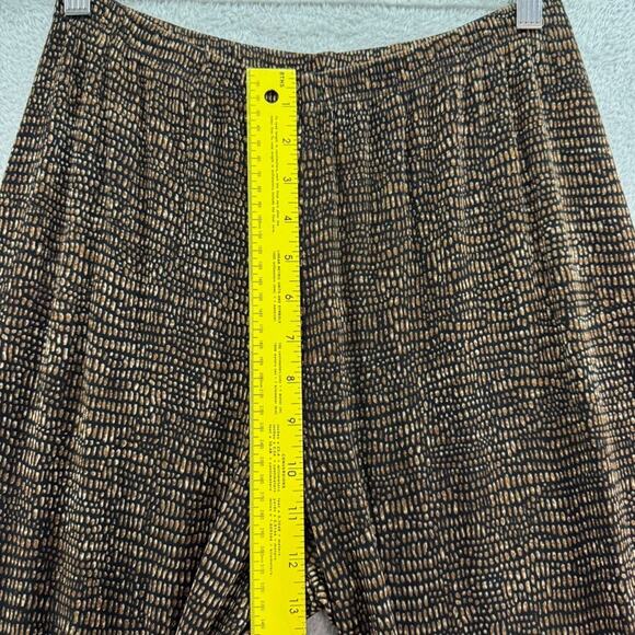 Chicos Travelers Pants 2 L/12 Brown Pullon Elastic Waist Wide Leg High Rise - Picture 10 of 13